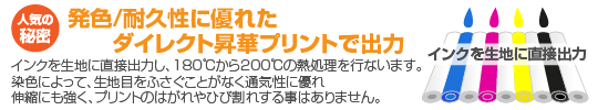 発色/耐久性に優れたダイレクト昇華プリントで出力